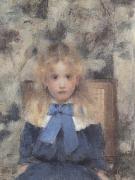 Fernand Khnopff Portrait of Miss Van Der Hecht oil painting artist